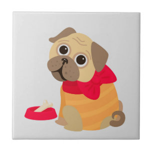 Cute pug dog lover tile