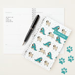 Cute Pug Dog Pattern Monogram Planner<br><div class="desc">Pug in a Dinosaur Costume Funny Dog Pattern Planner - stay organised with this personalised planner that makes the perfect gift for a dog lover!</div>