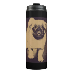 Cute Pug Dog Portrait Thermal Tumbler