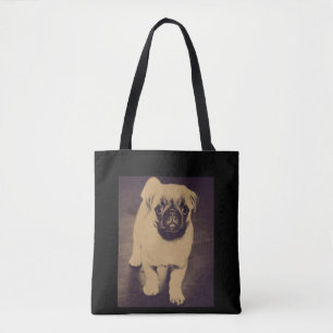 Cute Pug Dog Portrait Tote Bag