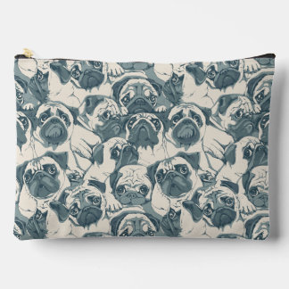 Cute Pug Dog Seamless Pattern Accessory Pouch