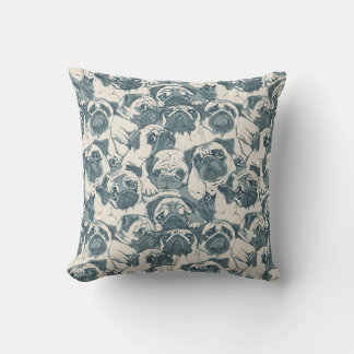 Cute Pug Dog Seamless Pattern Cushion