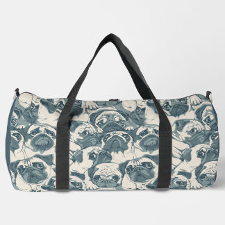 Cute Pug Dog Seamless Pattern Duffle Bag