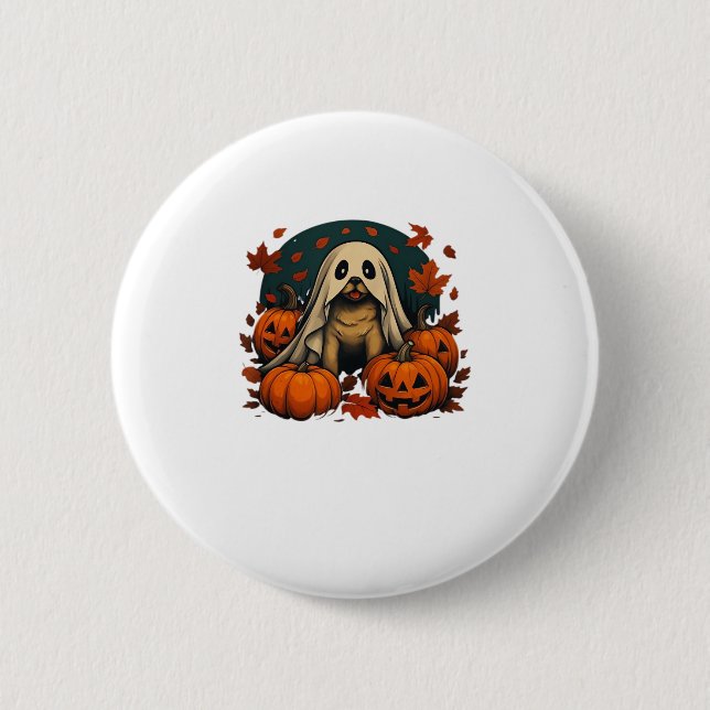 Cute Pug Dog With Pumpkins Fall Halloween Classic  6 Cm Round Badge (Front)