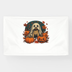 Cute Pug Dog With Pumpkins Fall Halloween Classic  Banner