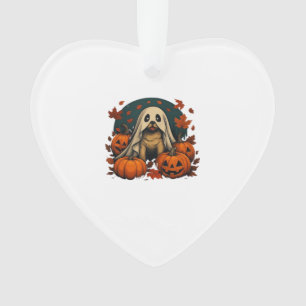 Cute Pug Dog With Pumpkins Fall Halloween Classic  Ornament