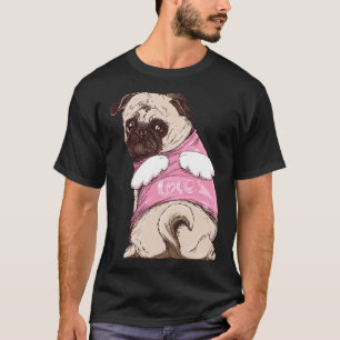 Cute pug dog with suit and angel wings dog lady Cl T-Shirt