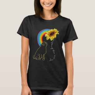 Cute Pug   Dogs Are My Sunshine Sunflower Rainbow T-Shirt