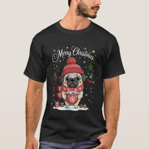 Cute Pug Drink Hot Cocoa Christmas Xmas Women Men T-Shirt
