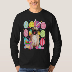 Cute Pug Easter Bunny Ear Colourful Easter Egg Bas T-Shirt