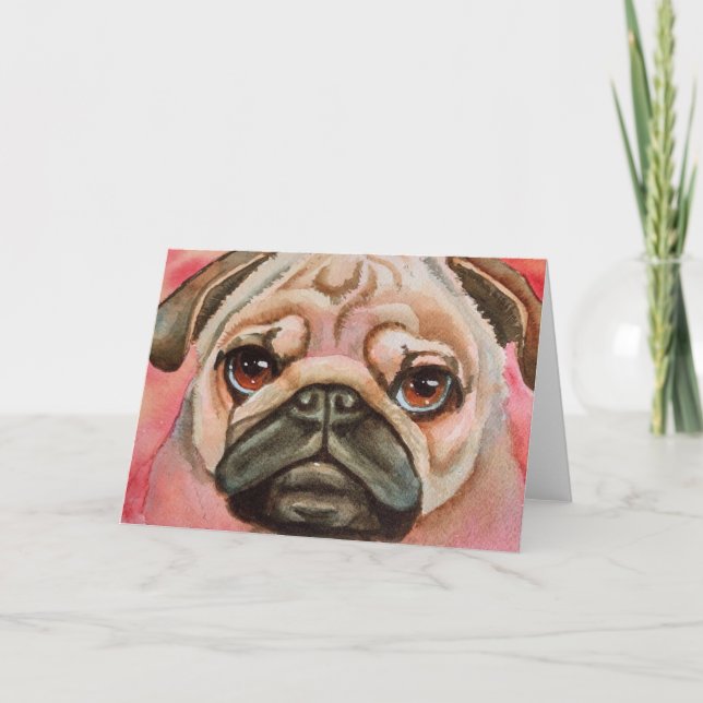 Cute Pug Face  Announcement (Front)