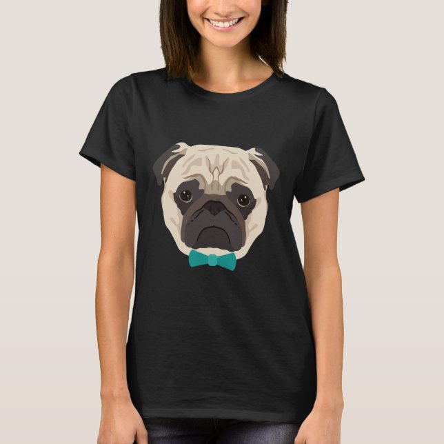Cute Pug Face Vector 967 T-Shirt (Front)