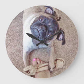 Cute Pug Face Wall Clock 