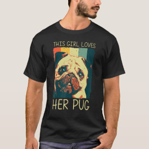 Cute Pug For Girls Kids Pet Dog Puppy Breed Pug T-Shirt