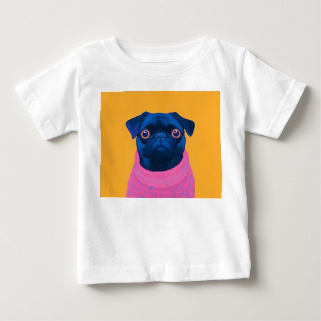 Cute Pug Funny Baby T-Shirt (Front)