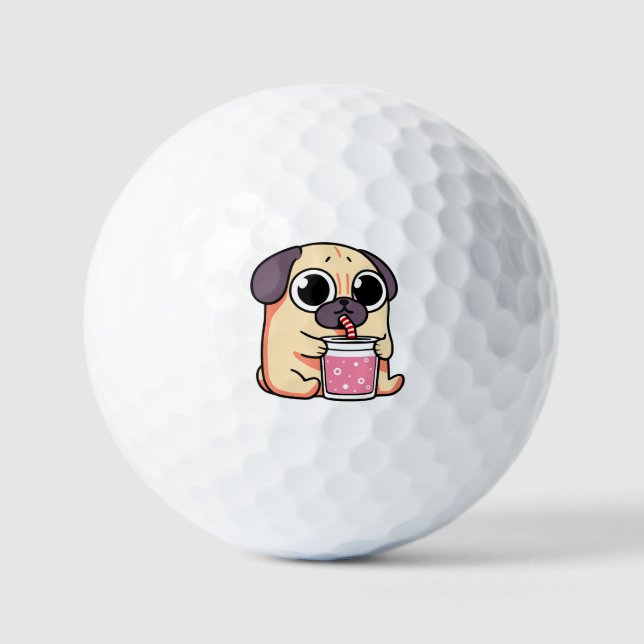 Cute Pug Golf Balls (Front)