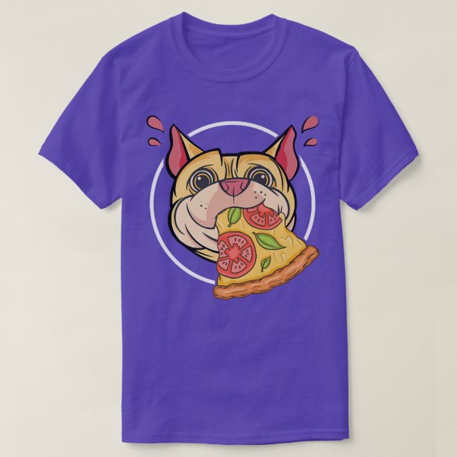 Cute Pug Graphic Pizza Lover Eating Italian Food P T-Shirt (Design Front)