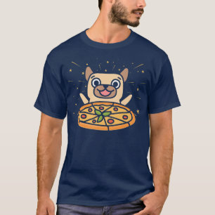 Cute Pug Graphic Pizza Lover Eating Italian Food P T-Shirt