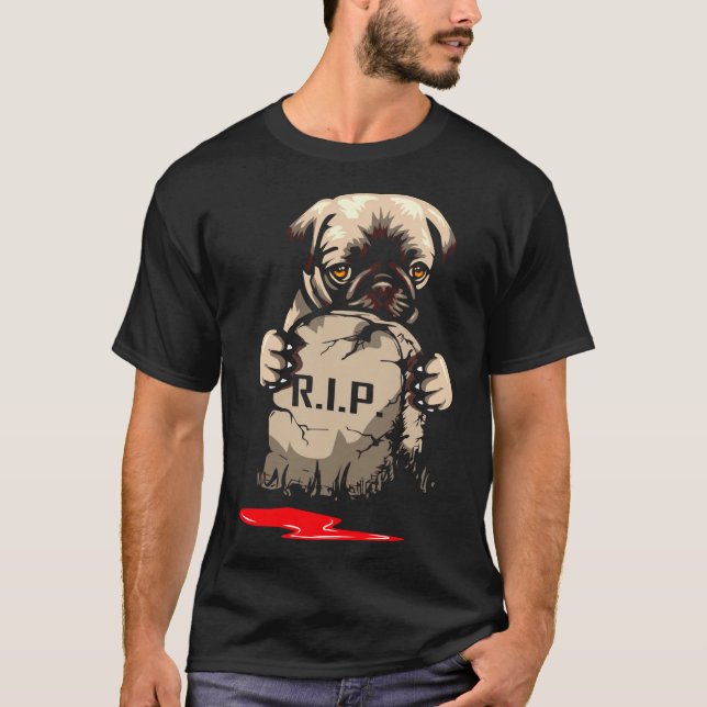 Cute Pug Grave Stone  Essential T-Shirt 962 (Front)