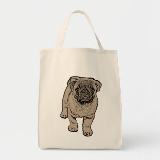 Cute Pug Grocery Tote