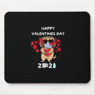 Cute Pug Heart Face Mask Happy Valentines Day 2021 Mouse Mat