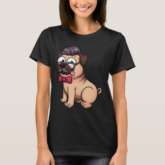 Cute Pug Hipster Classic 602 T-Shirt