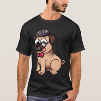 Cute Pug Hipster Classic  602 T-Shirt
