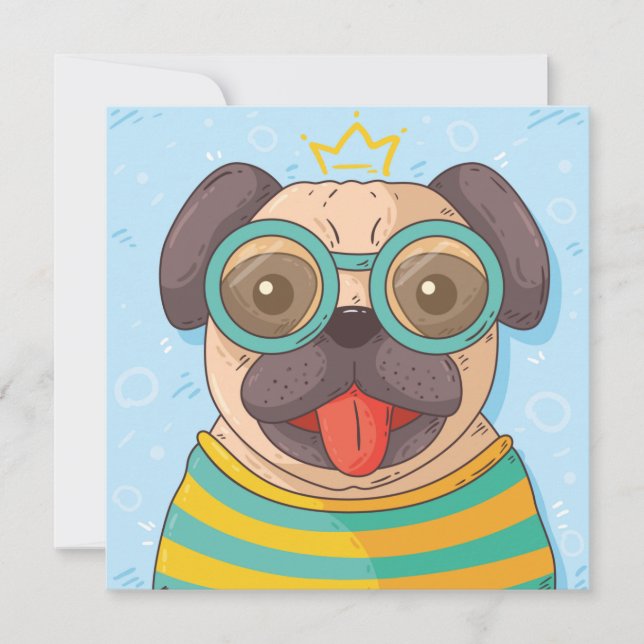 Cute Pug Invitation (Front)
