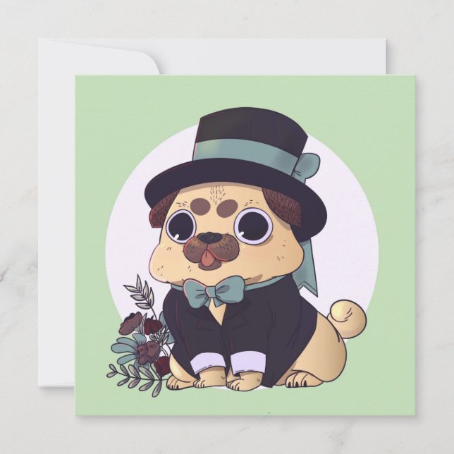 Cute Pug Invitation (Front)