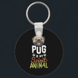 Cute Pug is My Spirit Animal Key Ring<br><div class="desc">• This cool, funny pug t-shirt is perfect for people who love dogs, puppies, and hilarious viral dog memes. This awesome pug spirit animal slogan t-shirt is perfect for children, boys, girls who love pugs or kids who want a puppy. • Wear this while petting puppy, dog and pugs. If...</div>