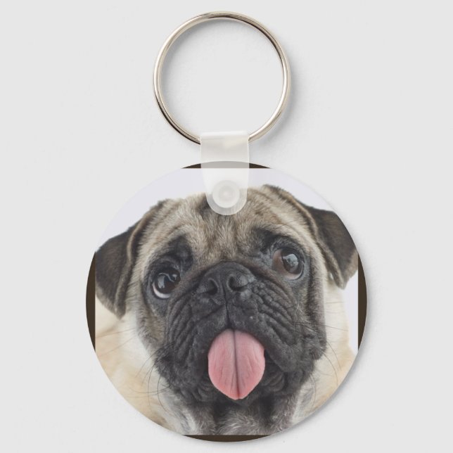 Cute Pug Key Ring (Front)