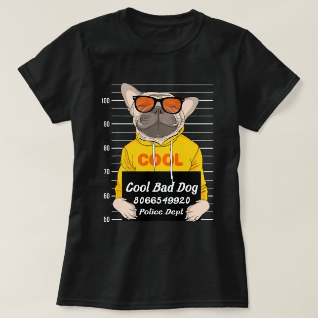 Cute Pug lover Cool Pug Funny Pug prison Happy smi T-Shirt (Design Front)