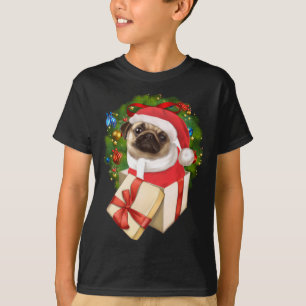 Cute Pug Lovers Santa Christmas T-Shirt