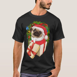Cute Pug Lovers Santa Christmas T-Shirt
