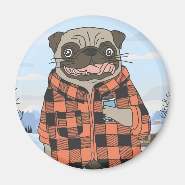 Cute Pug Magnet (Front)