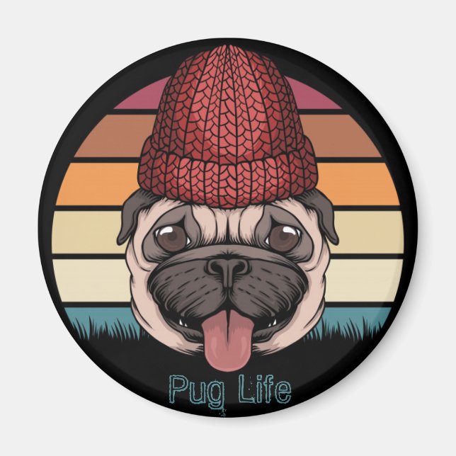 Cute Pug Magnet (Front)