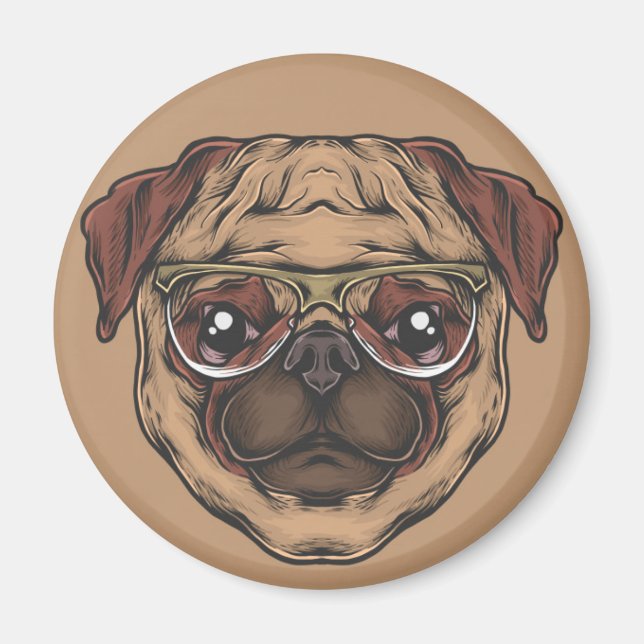 Cute Pug Magnet (Front)