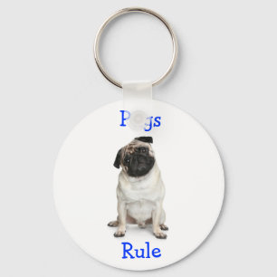 Cute Pug Mom Puppy Dog Lover Fur Mama Key Ring