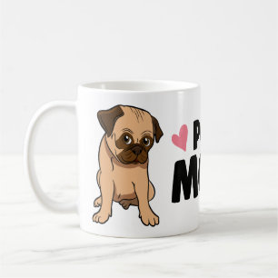 Cute Pug Mum Cartoon Puppy Dog Pugs Coffee Mug