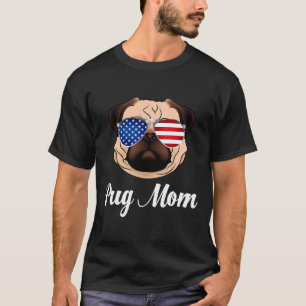 Cute Pug Mum Life Pug Face Sunglasses Puggy Lover T-Shirt