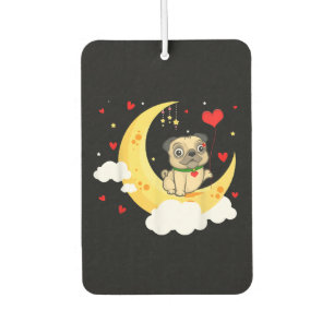 Cute Pug On The Moon Valentine's Day Beauty Car Air Freshener