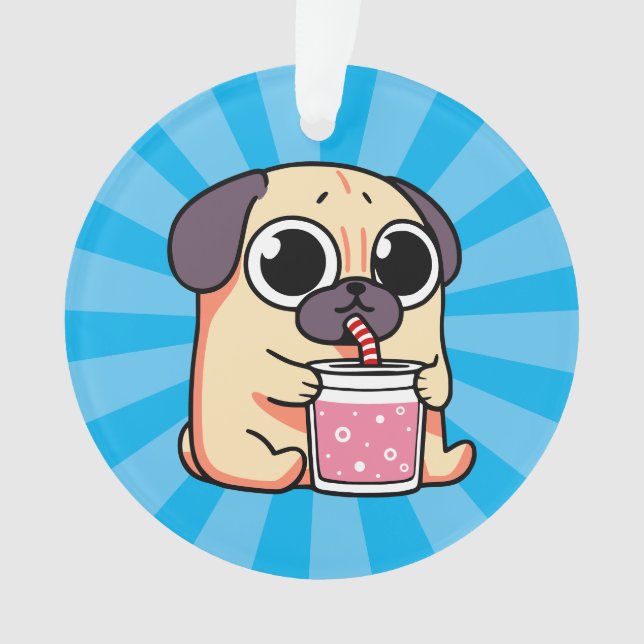 Cute Pug Ornament (Front)