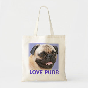 Cute Pug Puppy Dog Gift I Love Pugs Tote Bag
