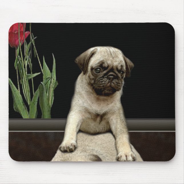 Cute Pug Puppy Dog-lovers Gift Series Mouse Mat (Front)
