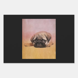 Cute Pug Puppy   Pug Dog Lovers Gift Wrapping Paper Sheet