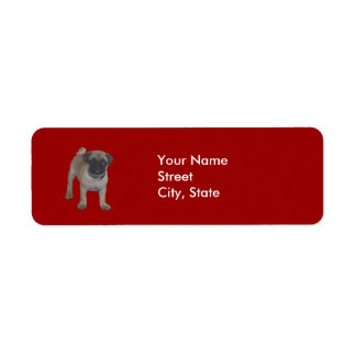 Cute Pug Puppy Return address label