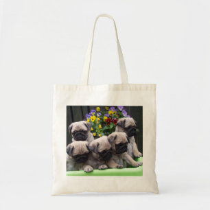 Cute pug puppy tote bag