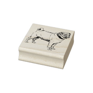 Cute Pug Rubber Stamp