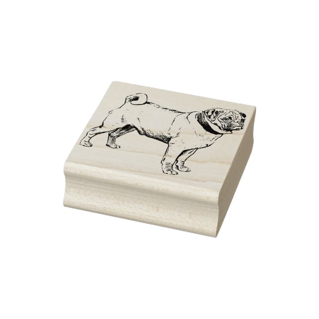 Cute Pug Rubber Stamp (Stamp)