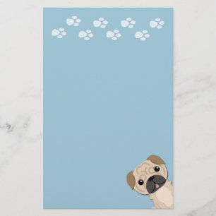 Cute pug stationary stationery